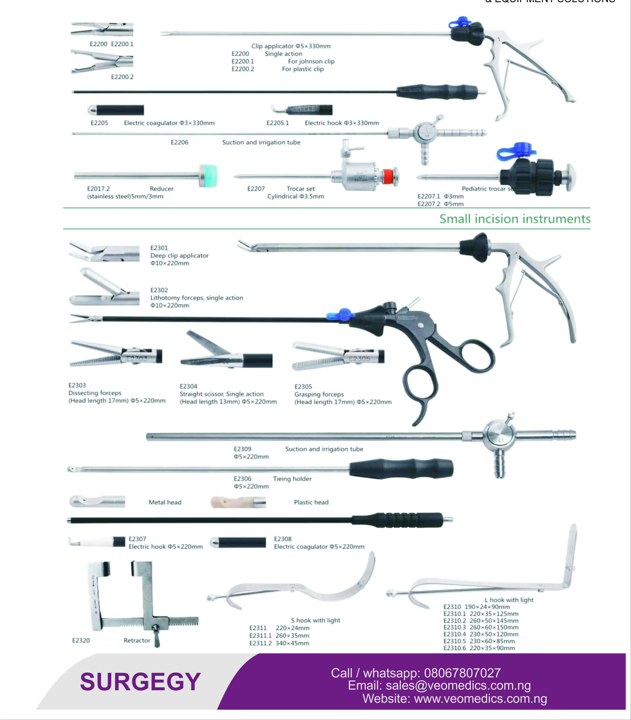 MINI LAPAROSCOPY INSTRUMENTS